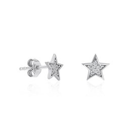 Heliophilia Silver Pendiente de Plata de Ley 925 Plata y Blanco TRDYL494